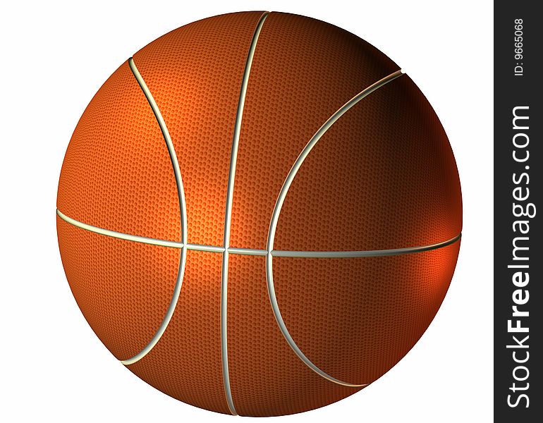 3d basket ball isolated on a white