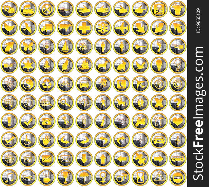 Golden silver Bright Icons Suite with 450x450 each in full size. Golden silver Bright Icons Suite with 450x450 each in full size