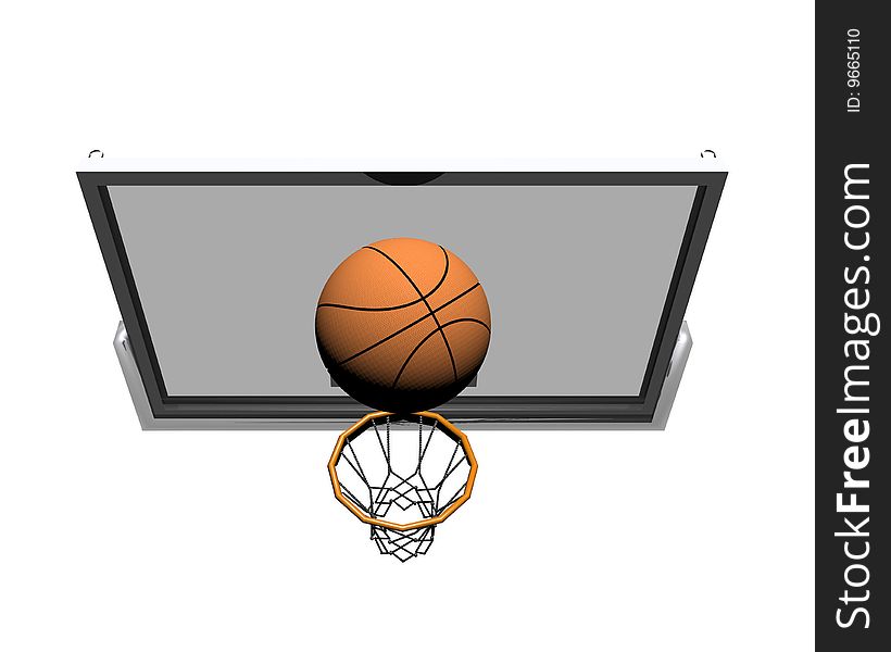 3d Basketball Isolated On A White