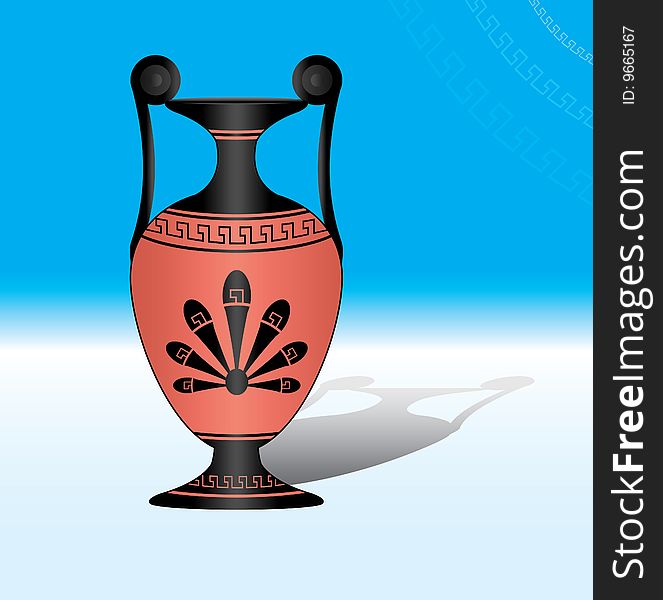 Illustration of antique style vase. Illustration of antique style vase