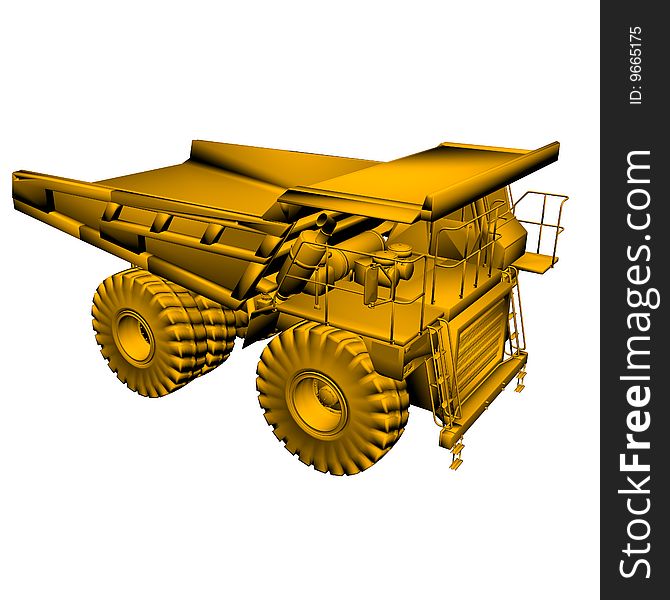 Golden Heavy Truck Model