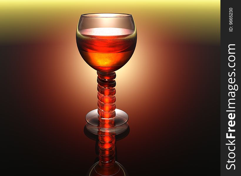 Wine glass in 3D