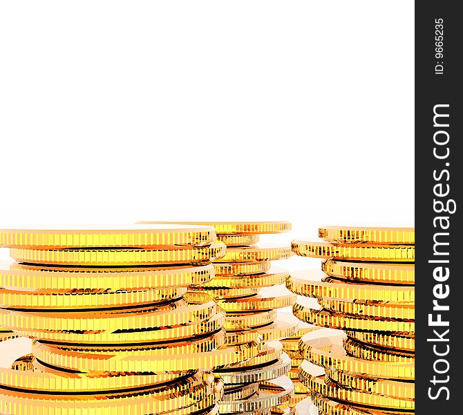 Coins isolated on a white background