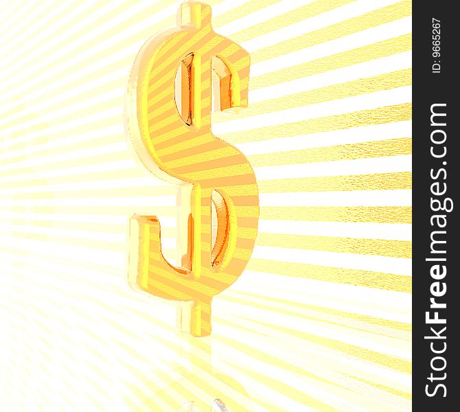 Us dollar sign on stripe background