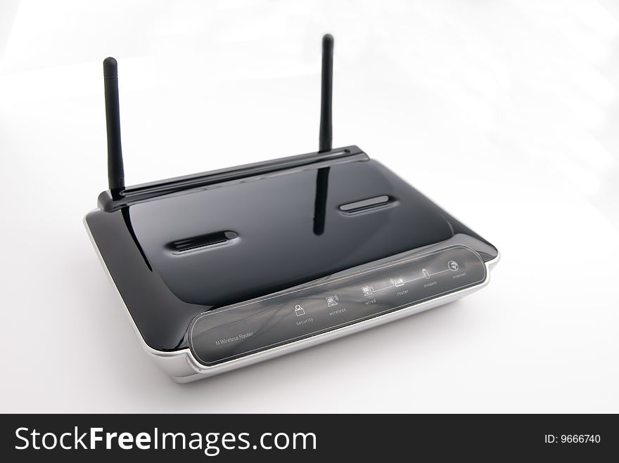 Isolated router over a white background