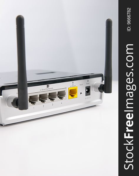 Isolated router over a white background