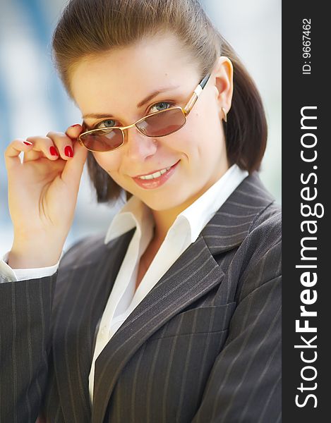 Modern professional businesswoman with glasses