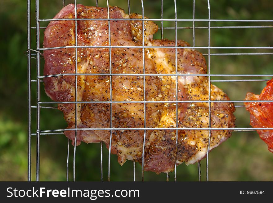 Appetizing grille meat on barbecue. Appetizing grille meat on barbecue