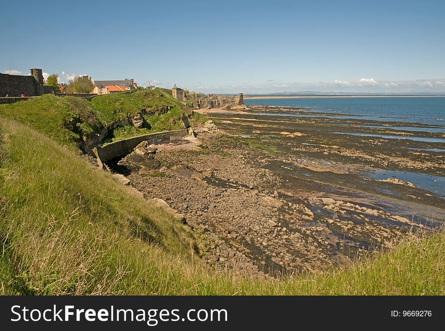 The castle remains of st andrews in scotland. The castle remains of st andrews in scotland