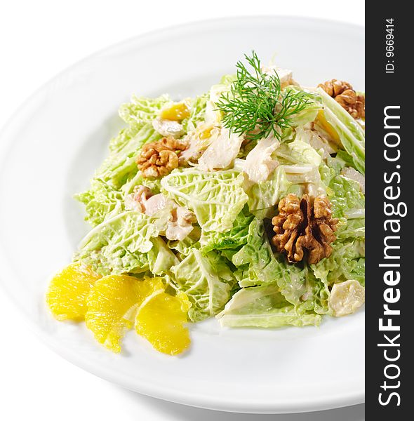 Salad with Chinese Cabbage and Chicken Fillet