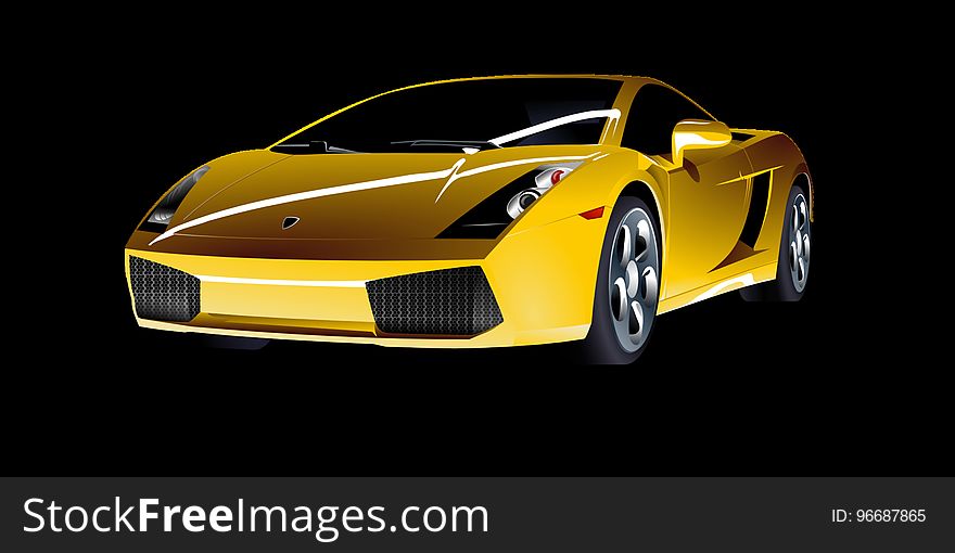 Car, Sports Car, Vehicle, Yellow
