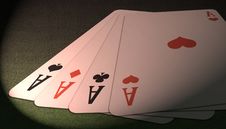 Poker Of Aces View Royalty Free Stock Photo Poker Of Aces View Royalty Free Stock Photo