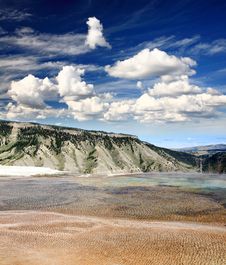 The Mammoth Hot Spring Area In Yellowstone Stock Photography