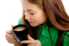 Woman With Coffee Cup Royalty Free Stock Image