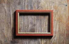 Empty Frame On Wooden Background Stock Photos