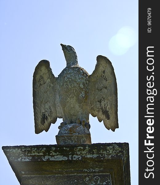 Statue of an eagle in stone. Statue of an eagle in stone