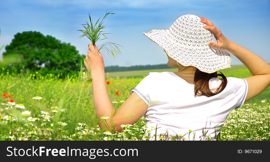 Beautiful Girl Relaxing Autdoor