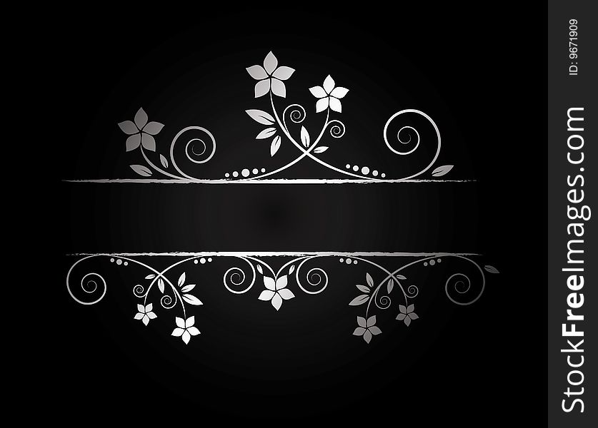 Silver floral frame with place for text