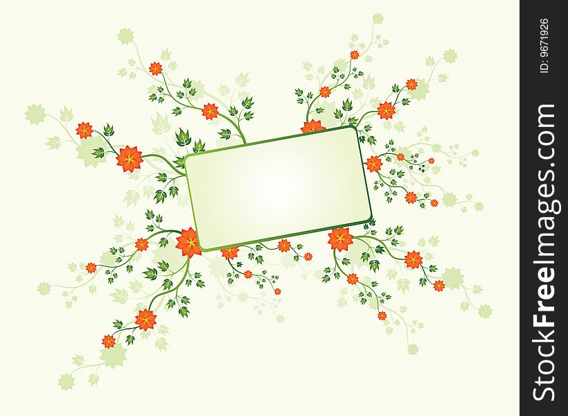 Floral frame with place for text