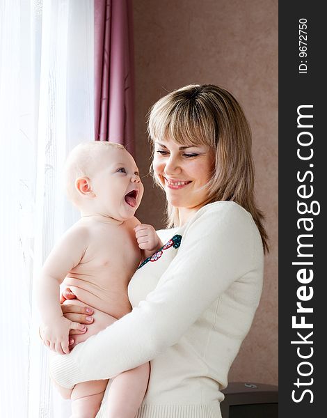 Happy child with mom