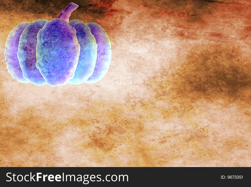 Grunge Background with psychedelic pumpkin. Grunge Background with psychedelic pumpkin