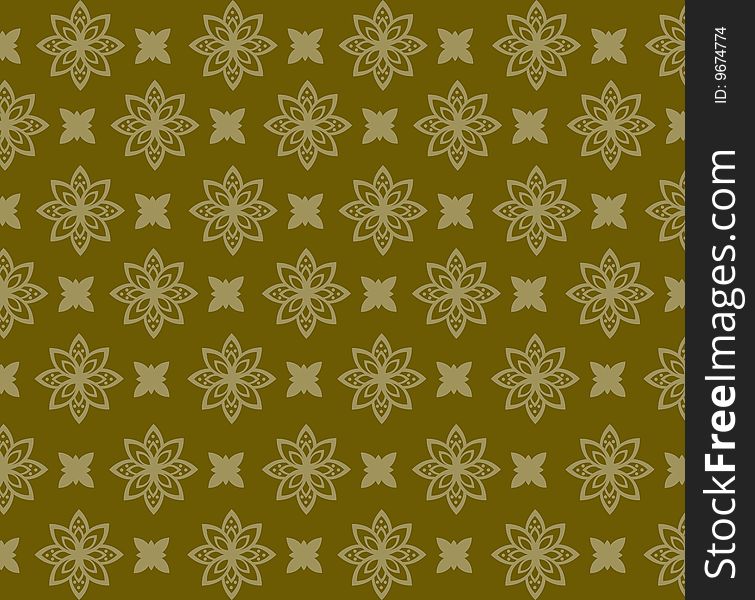 Brown seamless damask pattern. Nice to use as background.