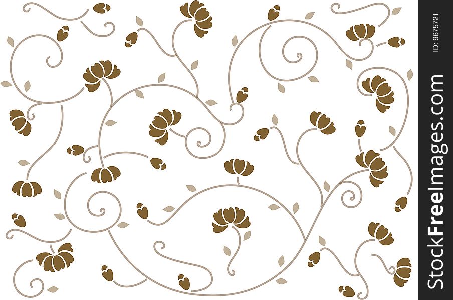 Brown flower pattern in cloth from China