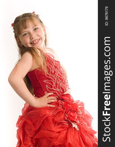 An image of a nice little dancing girl in red dress