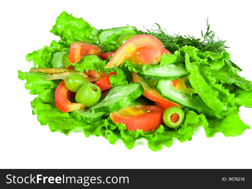 Vegetable with verdure isolated over white