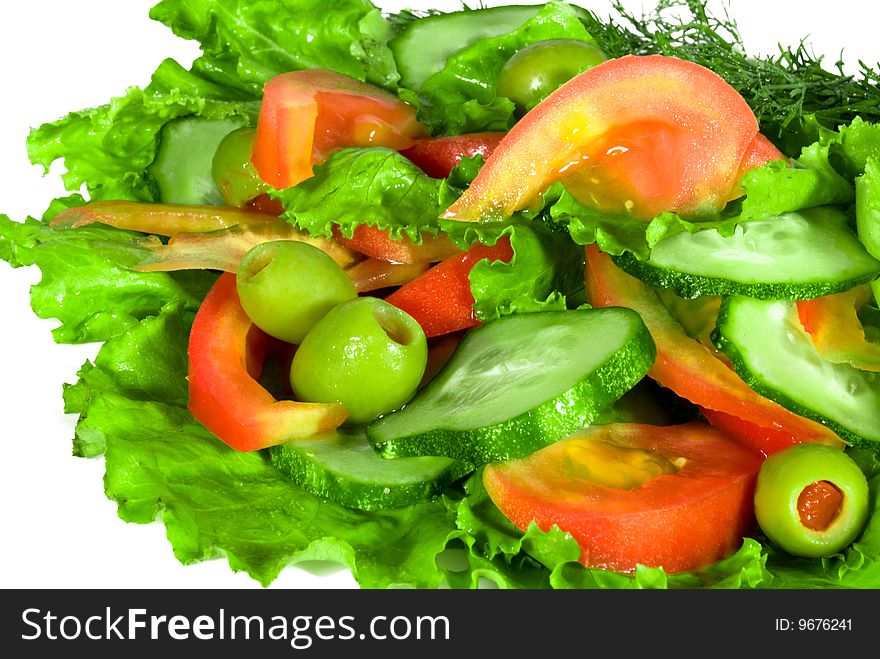 Vegetable with verdure isolated over white