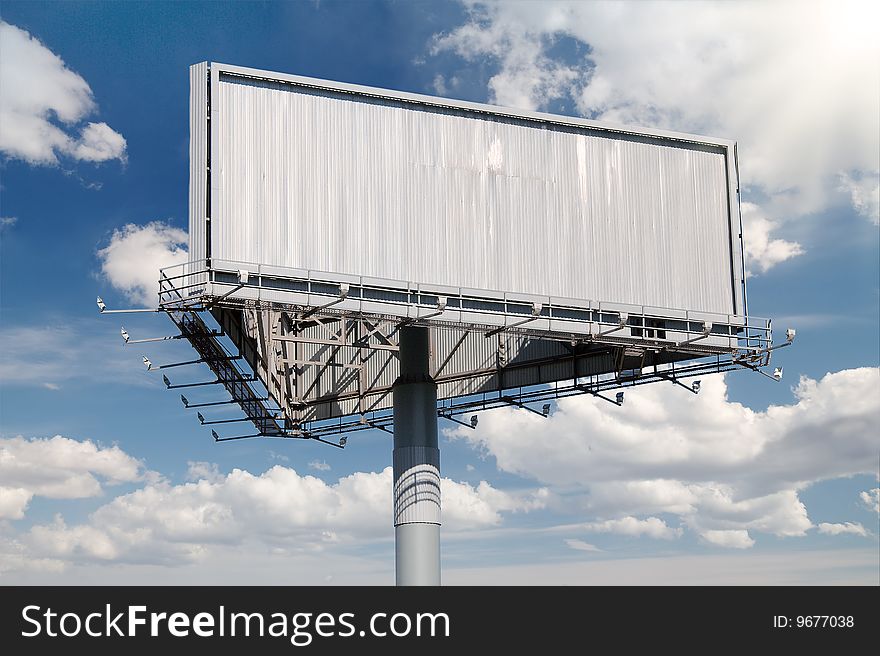 Blank billboard with blue sky