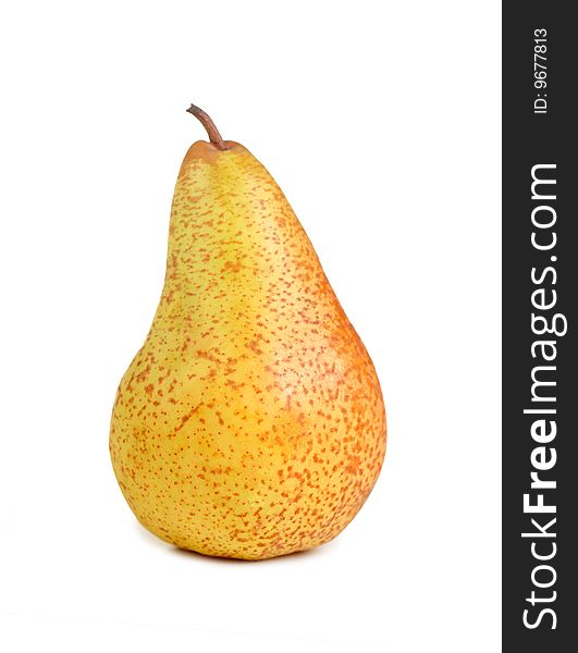 Yellow pear on a white background isolated