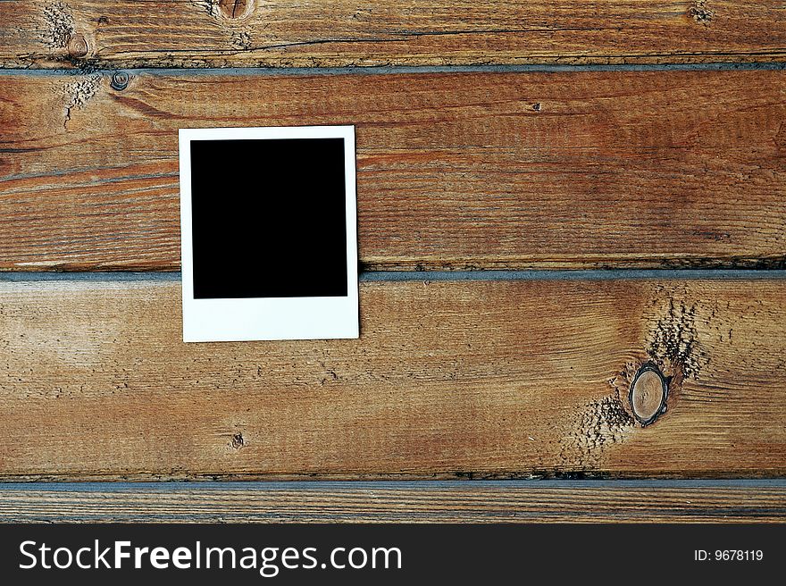 Photo on wooden background