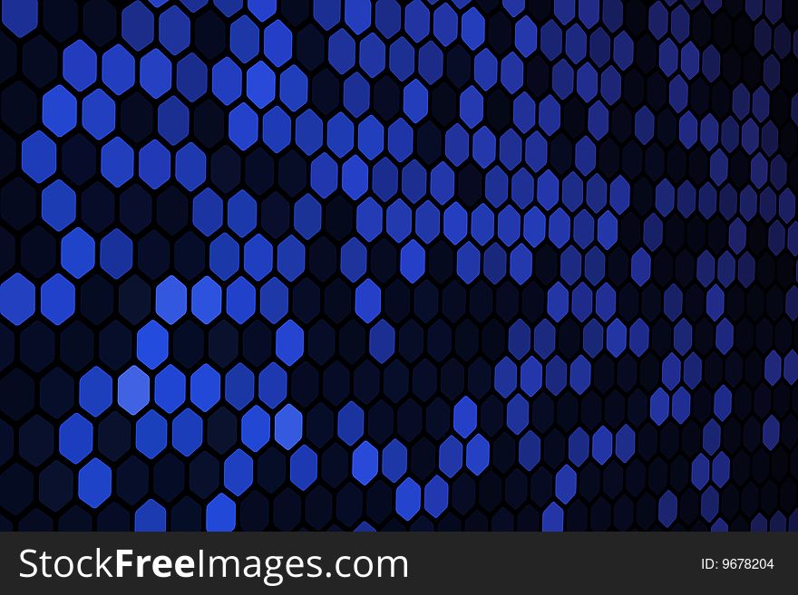 Vector illustration of Blue Hexagon Pattern