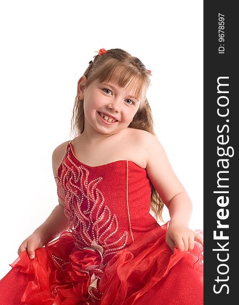 An image of a nice little dancing girl in red dress