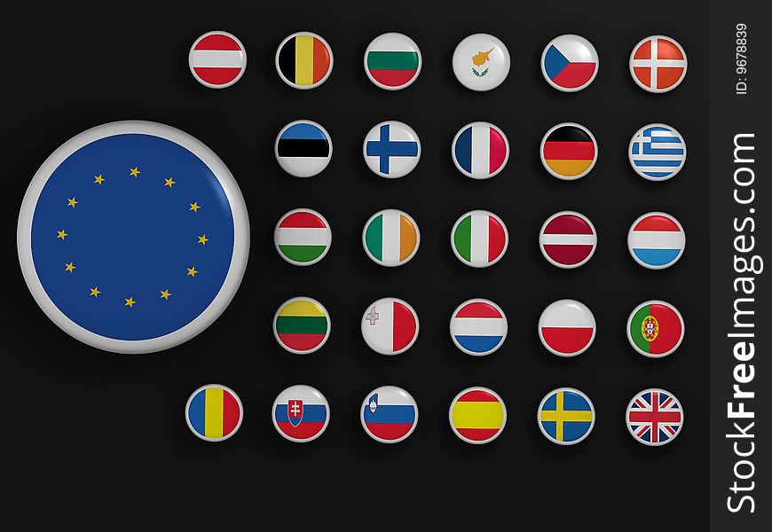 High Resolution European Union Symbols