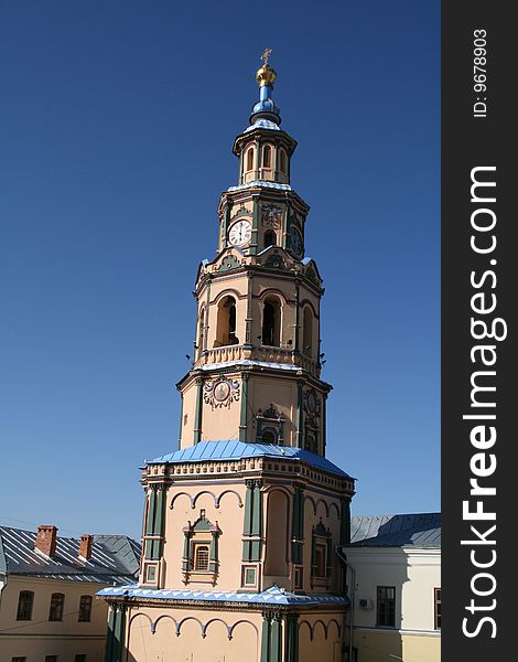 the photo of the peter and paul cathedral is made in the spring in may, 2009 in a city kazan