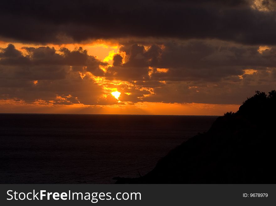 A beautiful sunset in Madeira Portugal