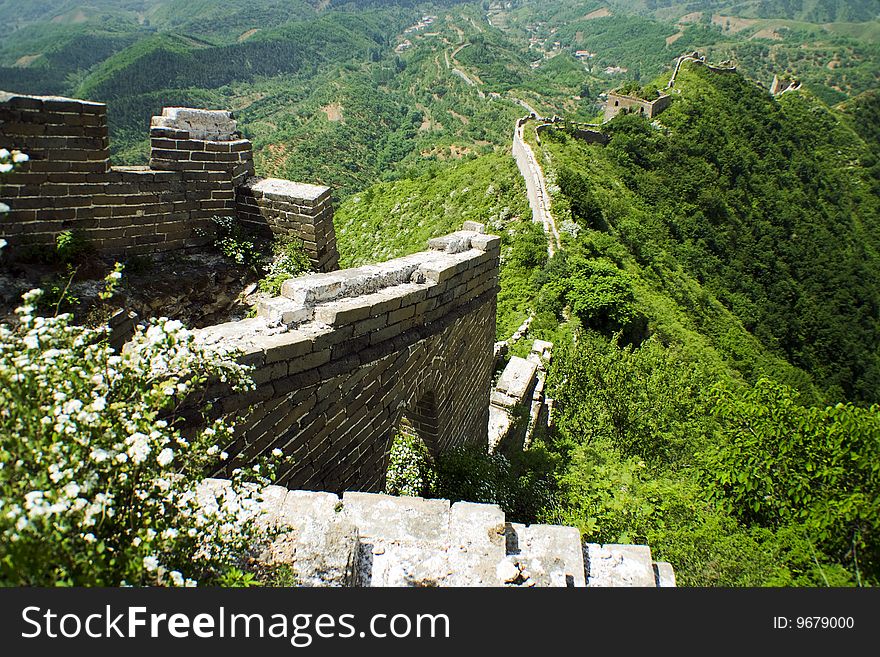 So-called V section of the Great wall in Hebei province. So-called V section of the Great wall in Hebei province