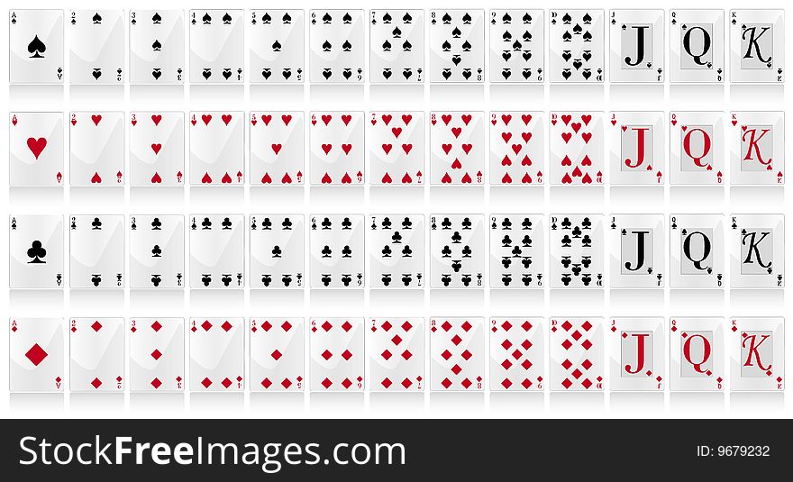 Pack of playing cards drawn in a. Pack of playing cards drawn in a