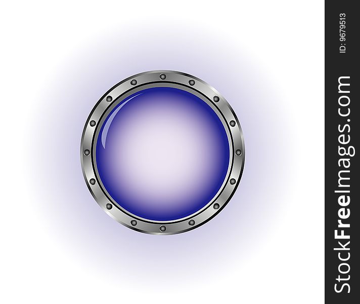 Vector illustration of blue button