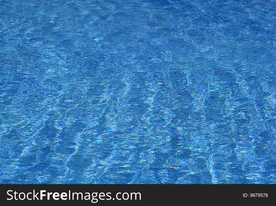Blue water in swimming pool, background