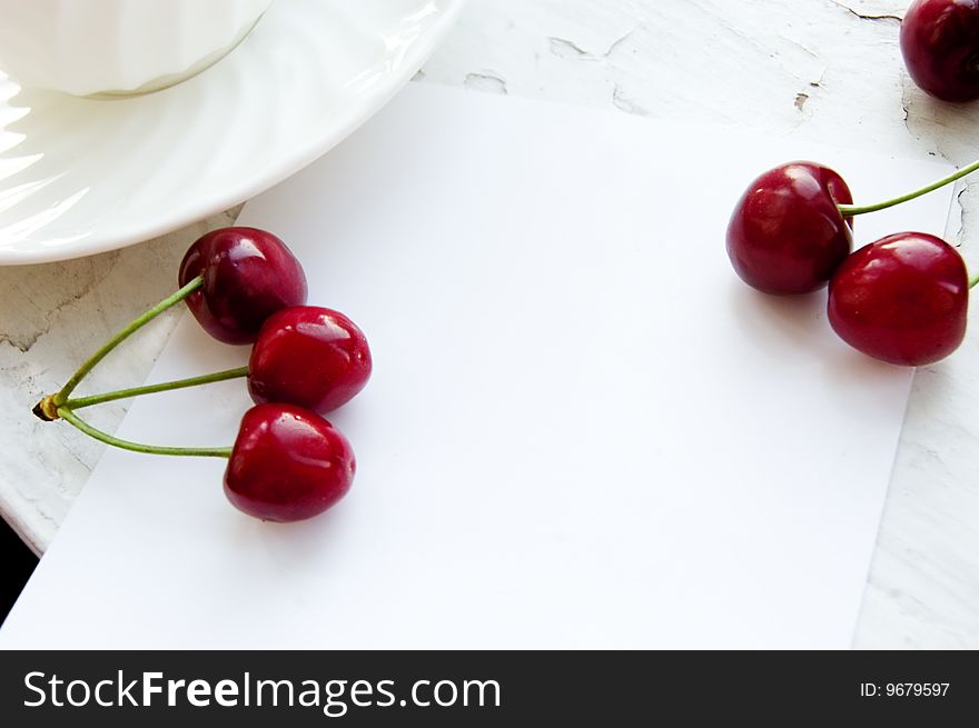 Cherry frame with copy space