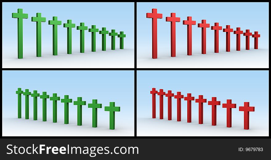 A 3d representation showing graphs of crosses. Simply flip the image to get opposing graphs if needed. A 3d representation showing graphs of crosses. Simply flip the image to get opposing graphs if needed.