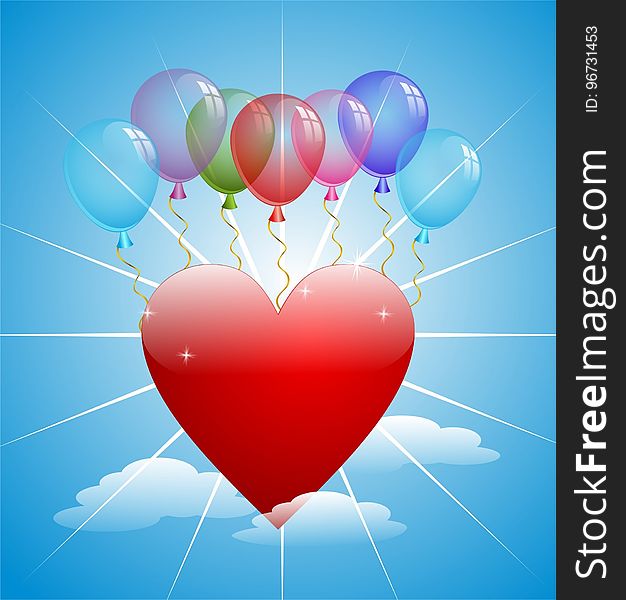 Balloon, Sky, Computer Wallpaper, Heart