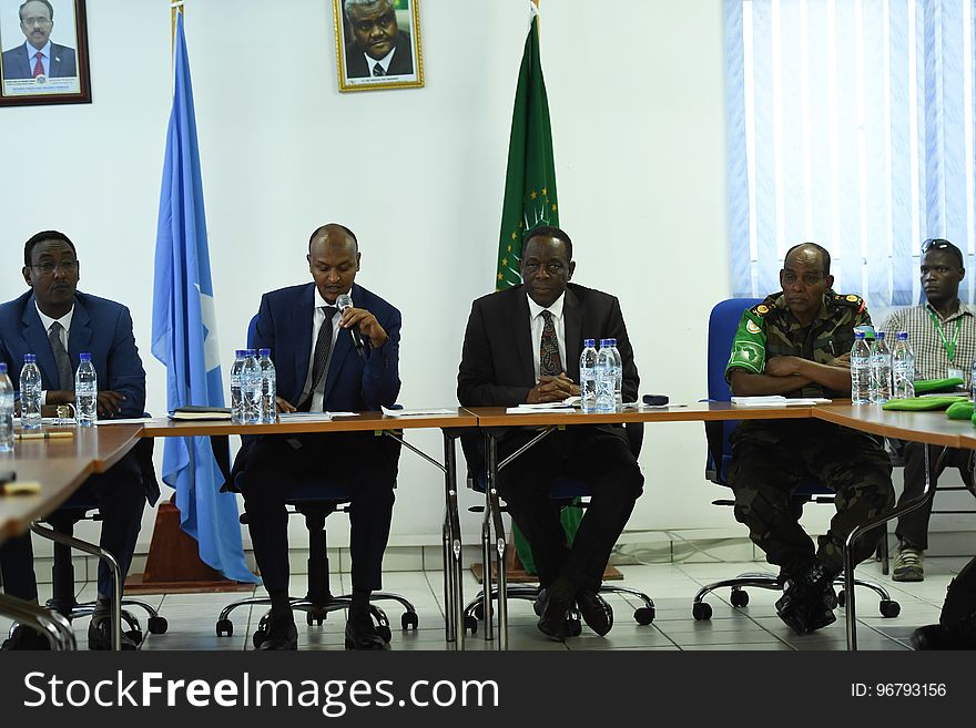 Mahdi Mohamed Guled &#x28;second left&#x29;, the Deputy Prime Minister of Somalia, speaks during the opening of a Joint AMISOM and Federal Government of Somalia &#x28;FGS&#x29; conference in Mogadishu, Somalia, on July 24, 2017. AMISOM Photo/ Omar Abdisalan. Mahdi Mohamed Guled &#x28;second left&#x29;, the Deputy Prime Minister of Somalia, speaks during the opening of a Joint AMISOM and Federal Government of Somalia &#x28;FGS&#x29; conference in Mogadishu, Somalia, on July 24, 2017. AMISOM Photo/ Omar Abdisalan