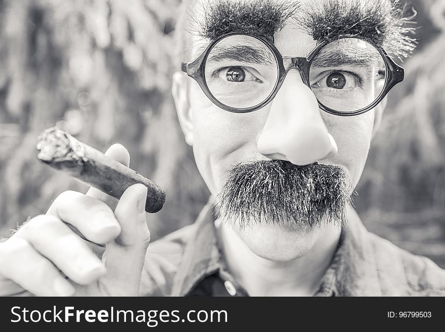 Face, Black And White, Nose, Man