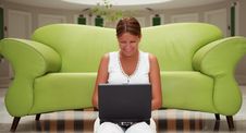 Young Woman Working On A Laptop Stock Photography Young Woman Working On A Laptop Stock Photography