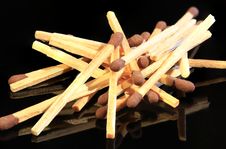 Bunch Of Matches On Black Royalty Free Stock Image