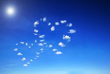 Heart Shaped Clouds Stock Images